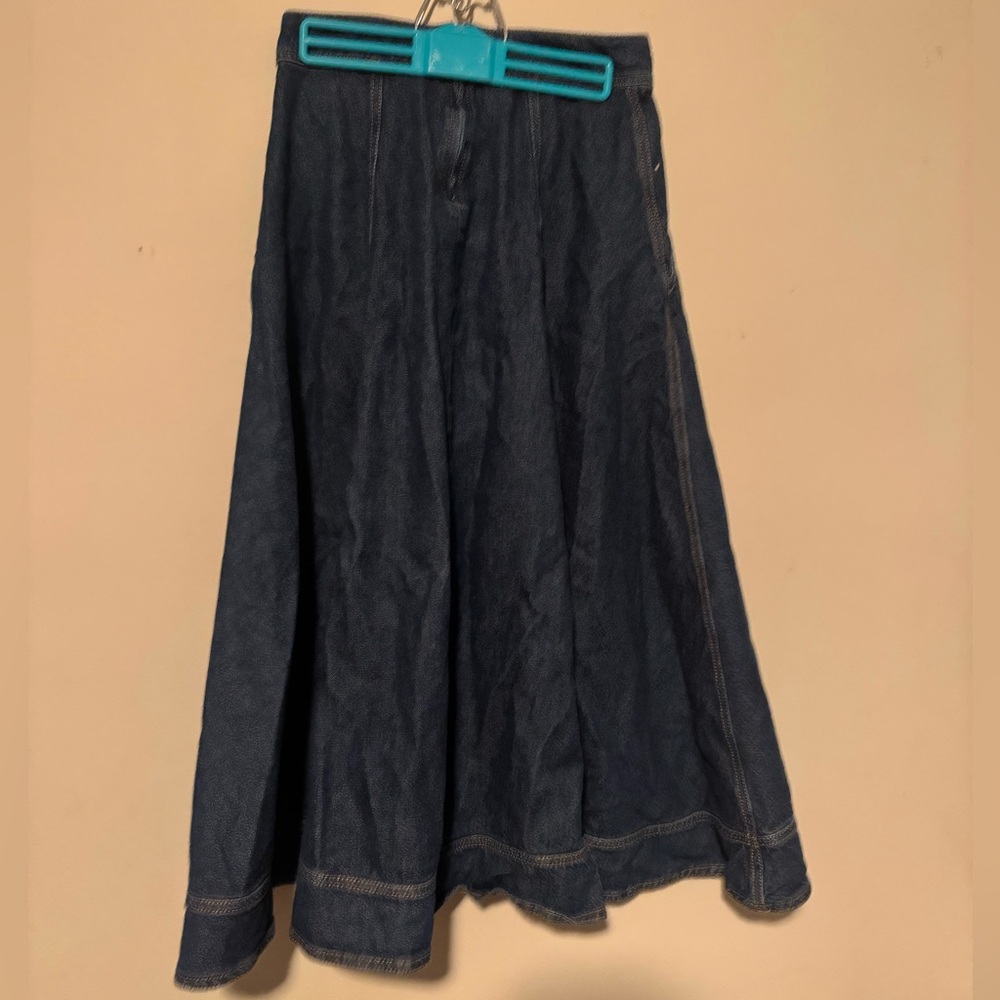 EUC Reformation Dark Blue Denim A Line Skirt Size 27